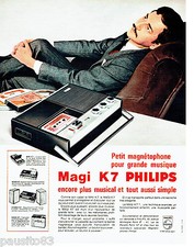 PUBLICITE ADVERTISING 086  1967  Philips magnétophone Magi K7