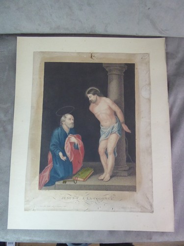 Gravure aquarellée xixème - gravure,