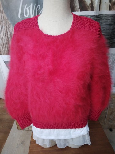 Superbe pull angora rouge - superbe,