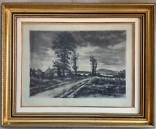 Paysage campagne Dessin Fusain