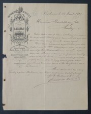 Facture 1887 IMPRIMERIE NOUVELLE BELLIER BORDEAUX  entête illustrée 32