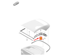 Joint central droit pour capote décapotable PORSHE 911 992 9P1898472