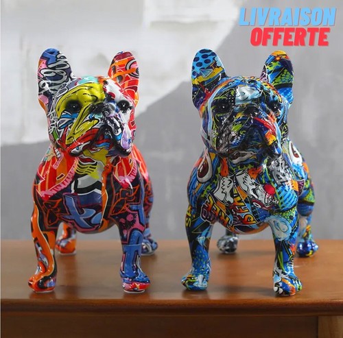 Statue chien graffiti - chien, en