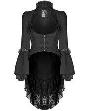 Punk Rave Femmes Lolita Gothique Poupée Steampunk Queue de Pie Veste Noir Lacets