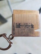 RARE Porte clés années 60/70 pince de Tiercé WEEK END MAGAZINE Turfiste métal