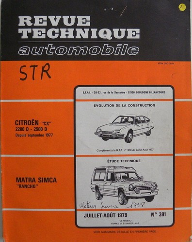 Revue technique automobile rta - technique,