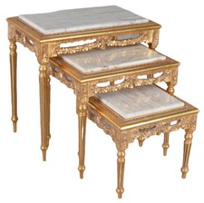 Tables Gigognes 3er Set Or