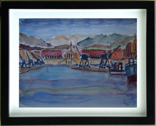 Dessin aquarelle port de - ,