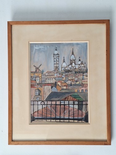 Peinture vue toit paris - vue,