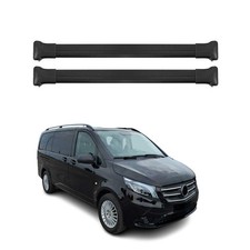 Barres de toit transversales pour Mercedes Vito W447 2014-2025 Noir Aluminium