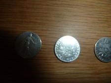 5 PIECES argent DE 50 CTS CENTIMES  SERIE LOT1