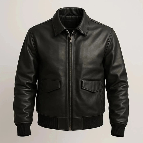 Blouson bomber cuir - blouson, noir