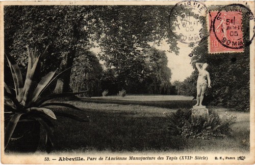 Cpa abbeville parc - abbeville,
