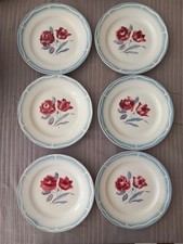 6 ASSIETTES A DESSERTS ANCIENNES DIGOIN SARREGUEMINES MODELE ALESIA TBE