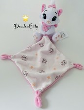 5257?EXCELLENT ÉTAT Doudou Mouchoir chat Marie Aristochats blanc Rose Disney