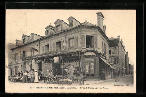 Cpa saint aubin sur - saint-aubin-sur-mer,, grand