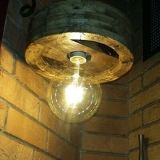 rare et unique lampe suspension,lustre, luminaire ,lustre  ancienne poulie 