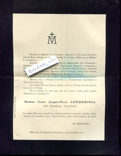 Faire part décès condeminal - faire-part,