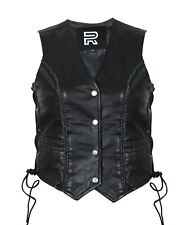 Gilet Moto Cuir De Mouton Pour Femme Véritable Cuir RAXUS SM-10