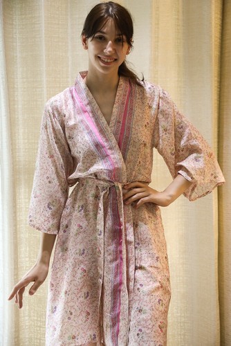Pure soie midi kimono robe - pure,