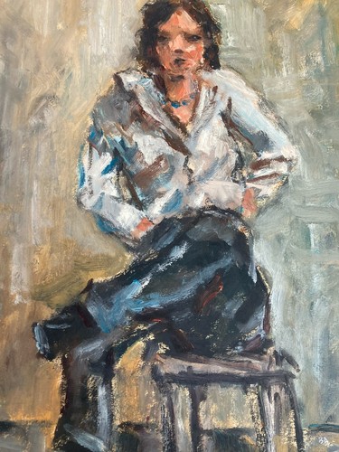 Belle peinture huile portrait - belle,