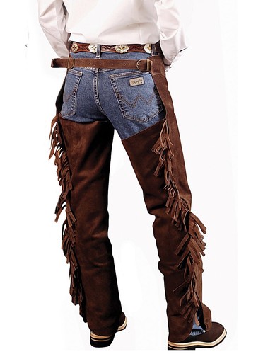 Full chaps cuir daim avec - cuir,