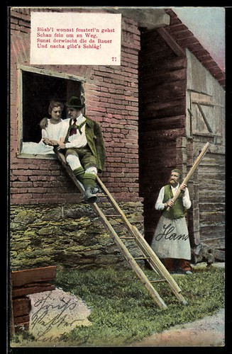 Carte postale homme costume - postale,