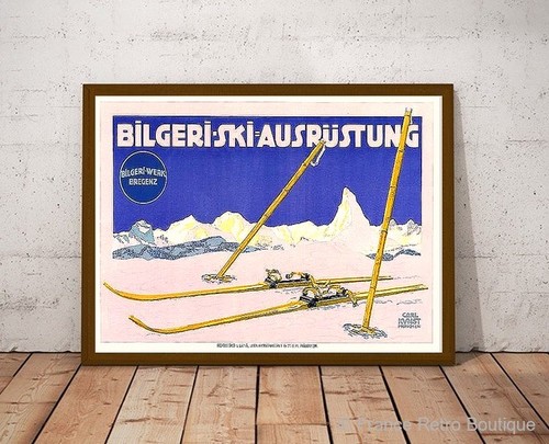 Kunst ski vintage affiche - kunst,