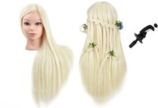 Tête à coiffer 100 % - 711 cm de long - Tête de mannequin - Avec support de t...