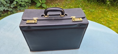 Malette comptable cuir noir - malette,