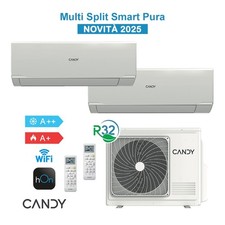 Candy Pura CY2T14AOUT + 2xCY09 Climatiseur Double Split 9000+9000Btu 2,6Kw+2,6Kw