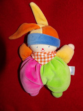 Doudou Clown Chiffon Rose Vert Orange Corolle