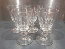 Lot De 5 Verres A Vin Blanc En Cristal De Baccarat Ou Saint Louis Modele Caton