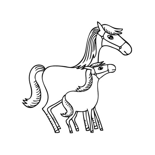 Tampon bois chevaux - bois, aladine