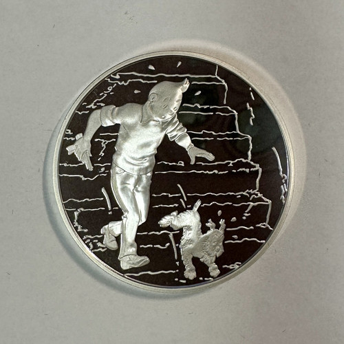 Médaille argent tintin - en,