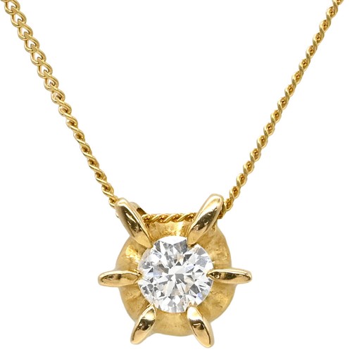 Collier solitaire diamant - collier, or
