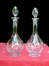SAINT LOUIS VIC 2 WINE DECANTER KARAFFE CARAFE A VIN EAU CRISTAL TAILLÉ ART DECO