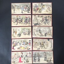 Jeu de LOTO Ancien Animé 1900 RARE 10 Cartes Antique French Victorian Game