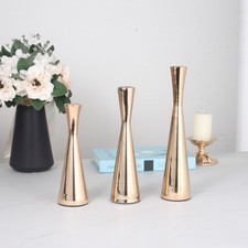 3X Métal Bougeoirs Conique Chandelier Mariage Table Pièce Centrale Décor Maison