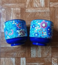 LONGWY Lot de 2 Petits Cache-Pots en Émaux