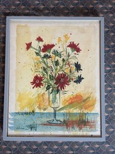 Georges Lefeuvre (1932-2008) - Technique mixte sur papier - Signée - Fleurs