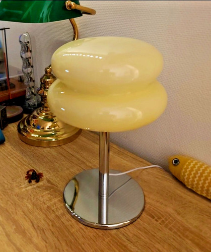 Lampe verre crème - en,