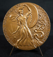 Médaille AThéna casque cimier bouclier 1983 GUZMAN fédération protection civile,