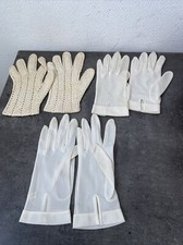 3 Anciennes Paires De Gants Blanc Femme Cérémonie Mariage Vintage 