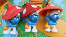 lot 3  Schtroumpfs champignon parasol  Smurf pitufo puffi schtroumpfette BE