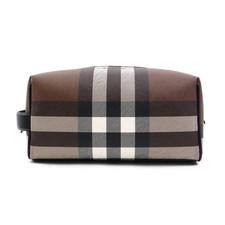 Authentique sac pochette BURBERRY marron toile enduite de PVC r10864a