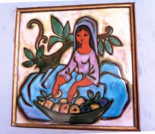 ANCIEN TABLEAU EN CERAMIQUE