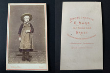 Maje, Brest, Petite bretonne Vintage albumen print CDV.