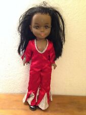 RARE poupée BELLA mod ELLA NOIRE 1973 tenue DISCO d'origine + chaussures 