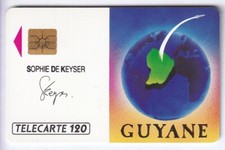 DOM-TOM TELECARTE / PHONECARD .. GUYANE 120U SO2 ART KEYSER 88 PE.2647 CHIP/PUCE